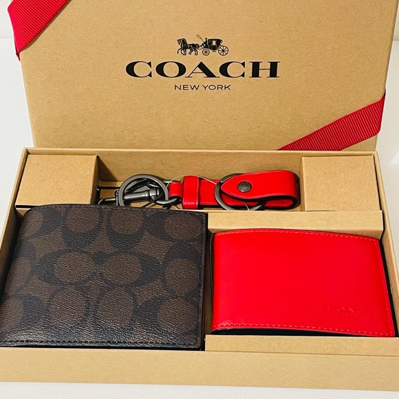 NWT Coach Boxed 3 in 1 Wallet Gift Set in Colorblock Signature Canvas - Picture 7 of 7